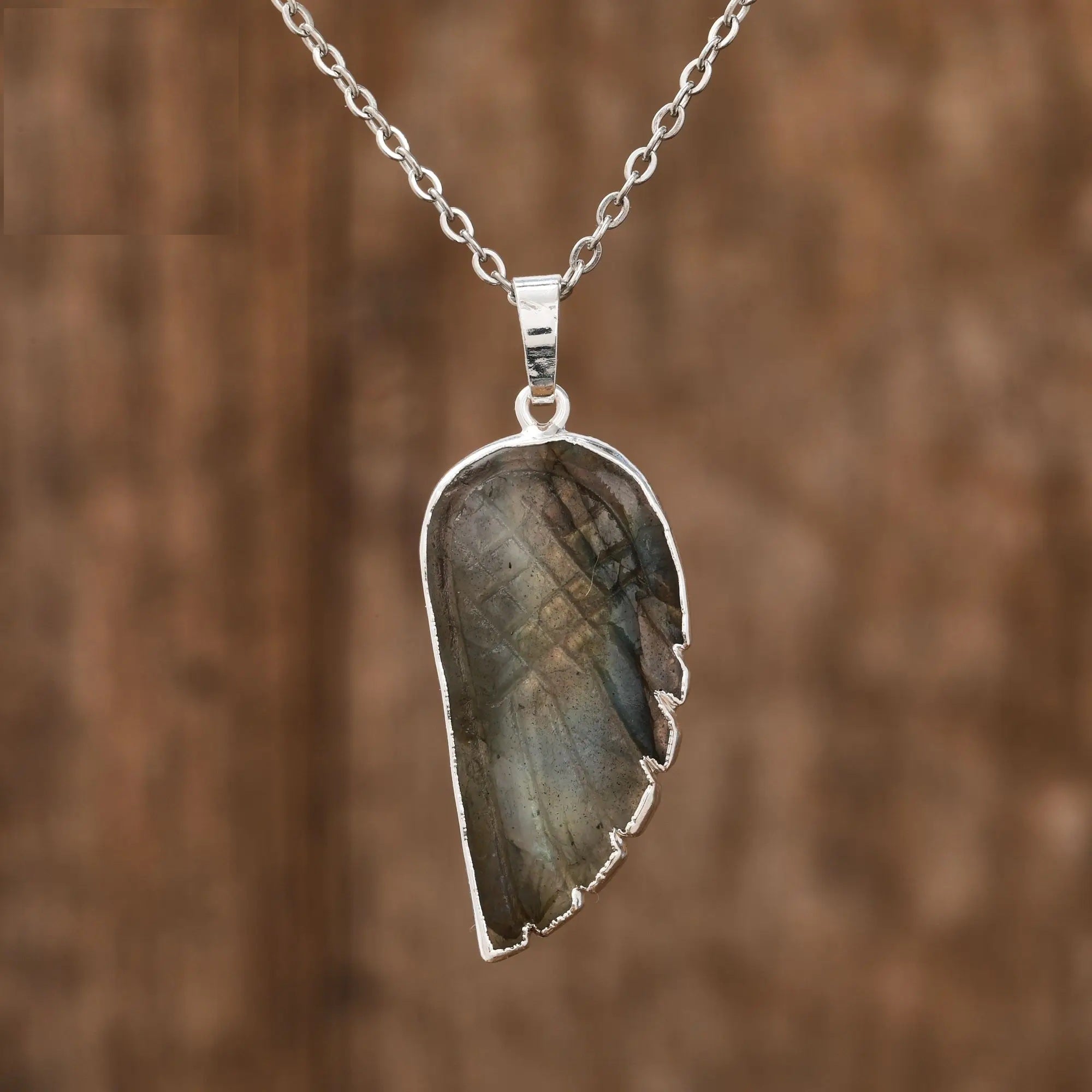 Pendentif en Labradorite 'Aile d'Ange' - Protection Psychique