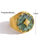Bague en Turquoise Africaine - Guérison Karmique