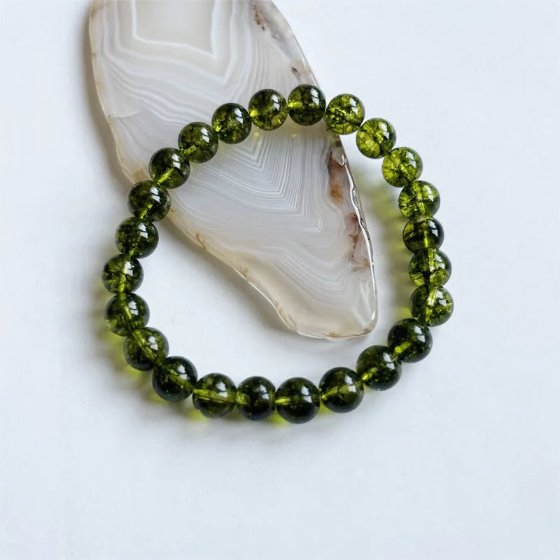 Bracelet 'Péridot Vert Profond' - Attire l'Argent