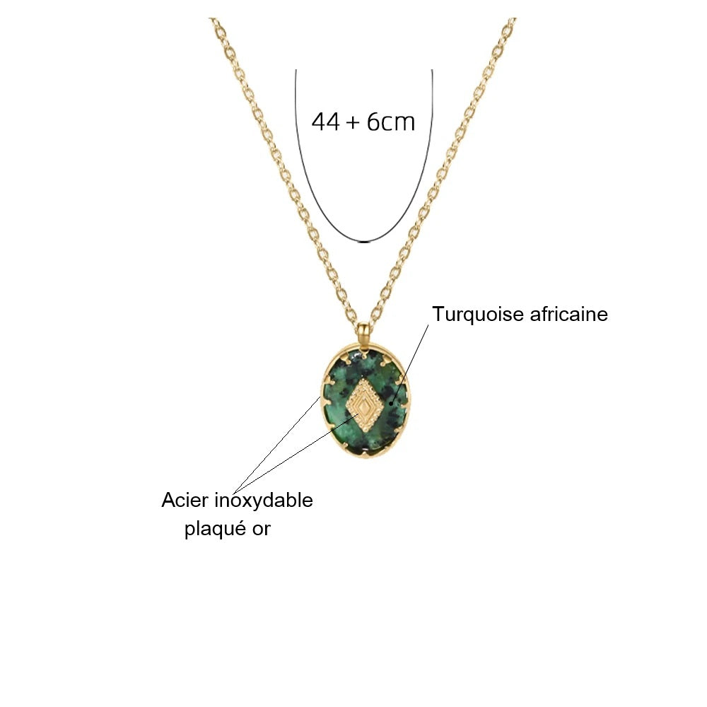 Pendentif en Turquoise Africaine - Purifie le Karma