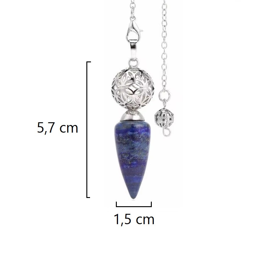 Pendule 'Fleur de Vie' en Lapis Lazuli