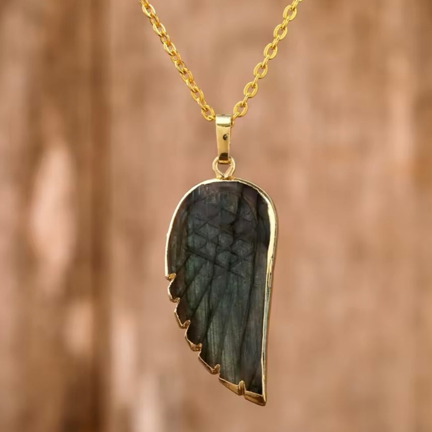 Pendentif en Labradorite 'Aile d'Ange' - Protection Psychique