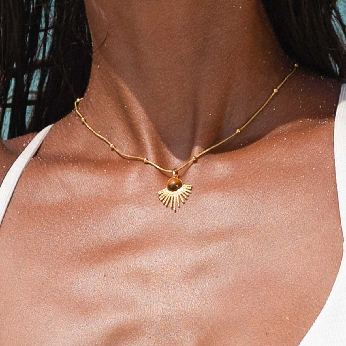 Pendentif en Œil de Tigre - Renforce & Protège