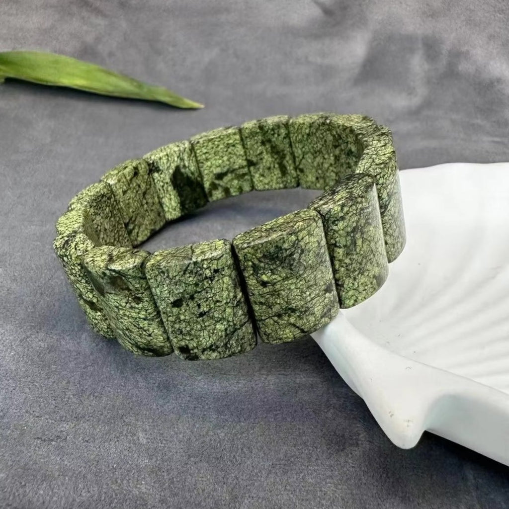 Bracelet en Serpentine - Purifie les Poisons Émotionnels