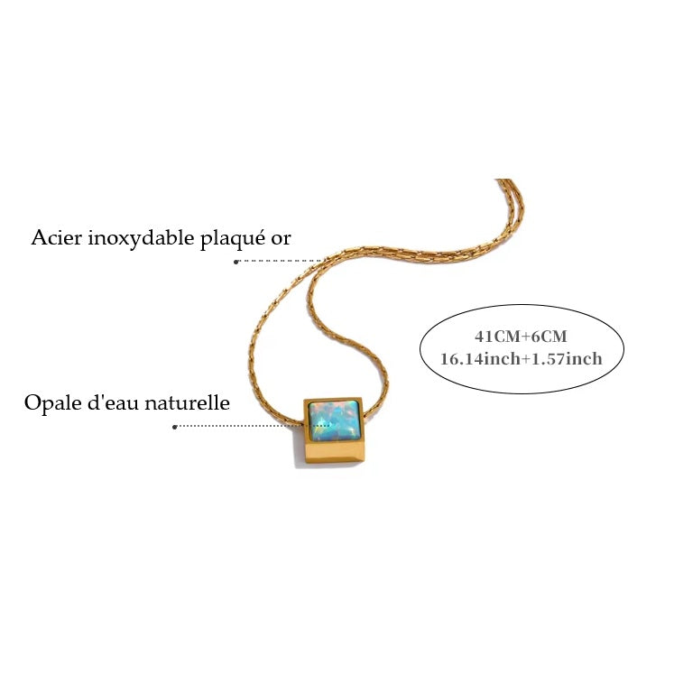 Pendentif en Opale d'Eau - Guérison du Karma Familial