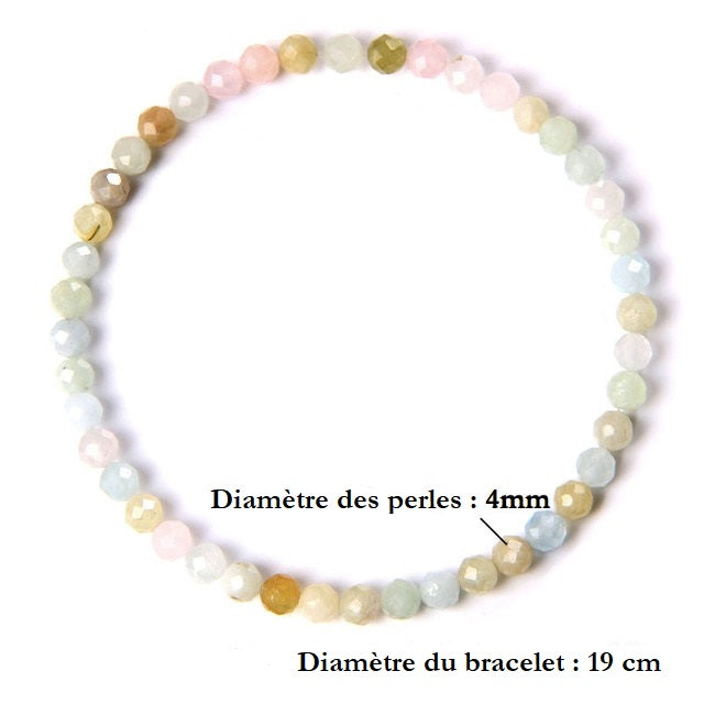 Bracelet en Morganite - Guérison Émotionnelle & Relationnelle