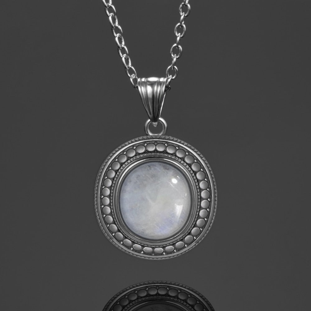 Pendentif 'Féminin Sacré' - Argent & Pierre de Lune