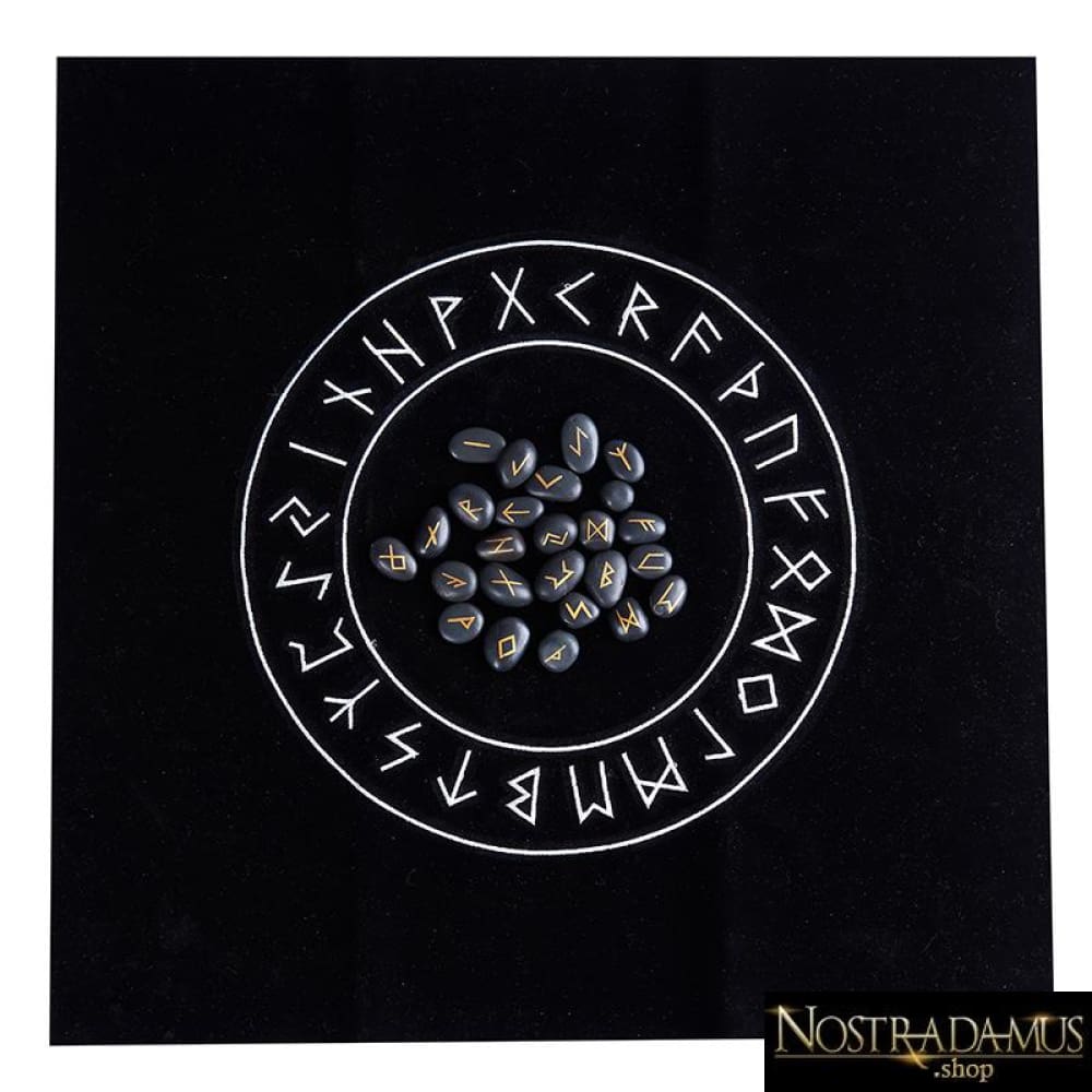 Runes divinatoires Noir et Or en pierre naturelle - Jeux de société