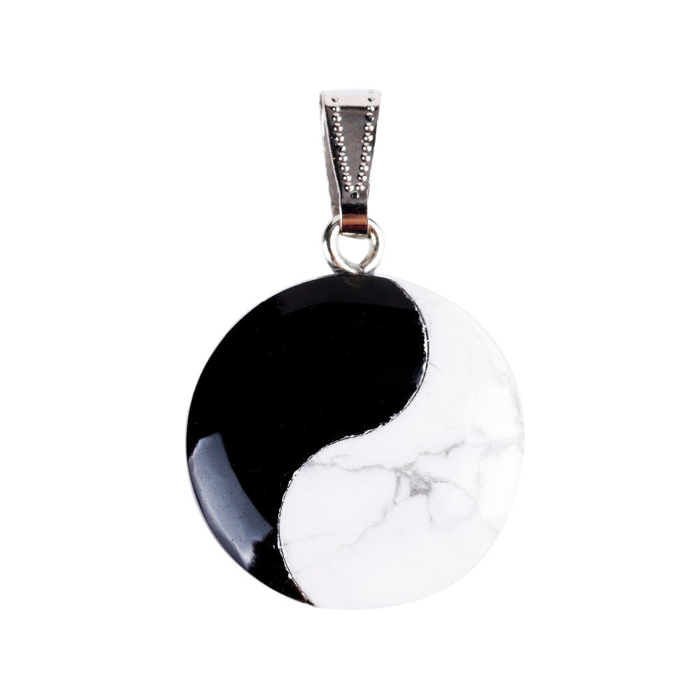 Pendentif 'Yin Yang' - Obsidienne & Howlite