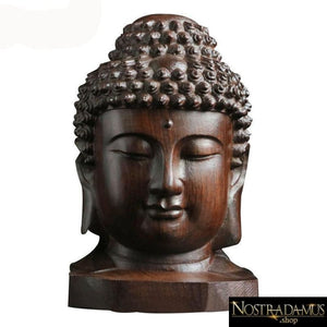 Tête de Bouddha en acajou - Statues et Sculptures