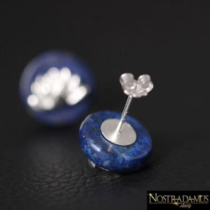 Boucles dOreilles Fleur de Lotus en Lapis Lazuli - Boucles Doreilles