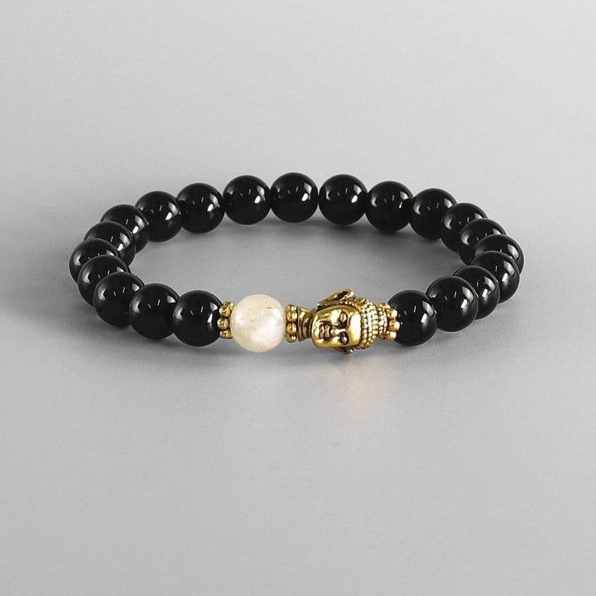 Bracelet Tibétain en Onyx - Ancrage & Paix Intérieure