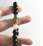Bracelet Tibétain en Onyx - Ancrage & Paix Intérieure