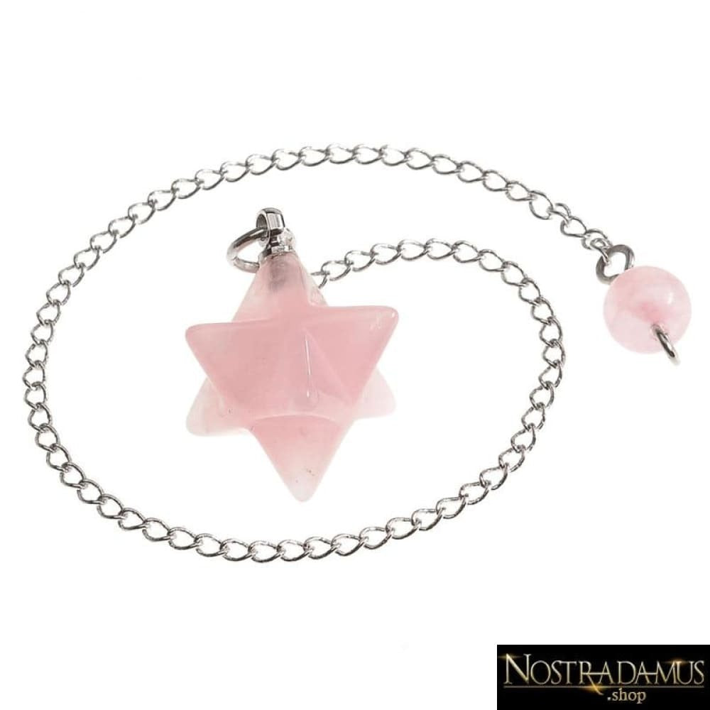 Pendule Merkaba en Quartz Rose - Pendentifs