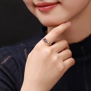Bague 'Énergie Vitale' - Argent Massif & Cornaline