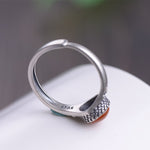 Bague 'Énergie Vitale' - Argent Massif & Cornaline