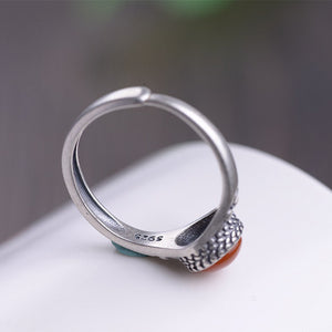 Bague 'Énergie Vitale' - Argent Massif & Cornaline