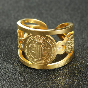 Bague avec Médaille de Saint Benoît - Protection