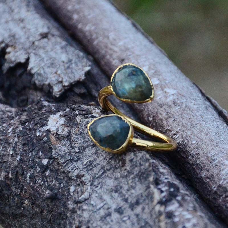 Bague 'Équilibre & Protection' en Labradorite