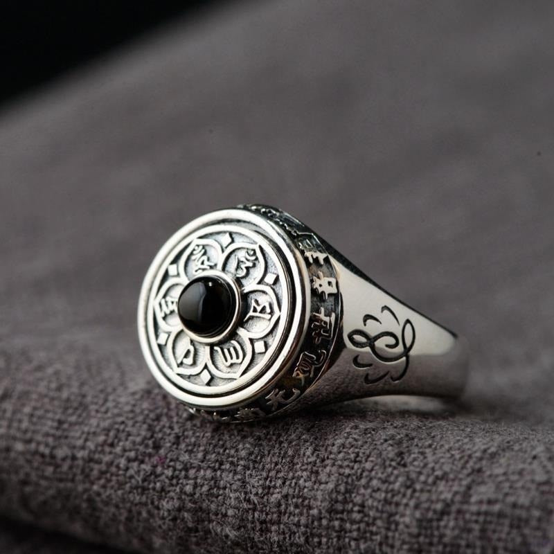 Bague Bouddhiste 'Mantra de Protection'