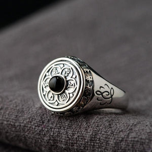 Bague Bouddhiste 'Mantra de Protection'