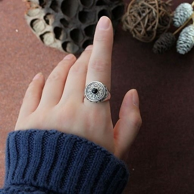 Bague Bouddhiste 'Mantra de Protection'