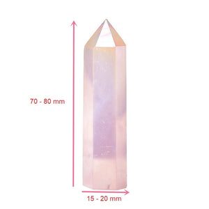 Baguette en Quartz Rose Arc-en-Ciel - Guérison du Karma Relationnel