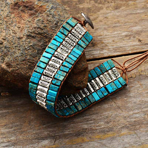 Bracelet en Jaspe Bleu 'Magie de l'Instant'