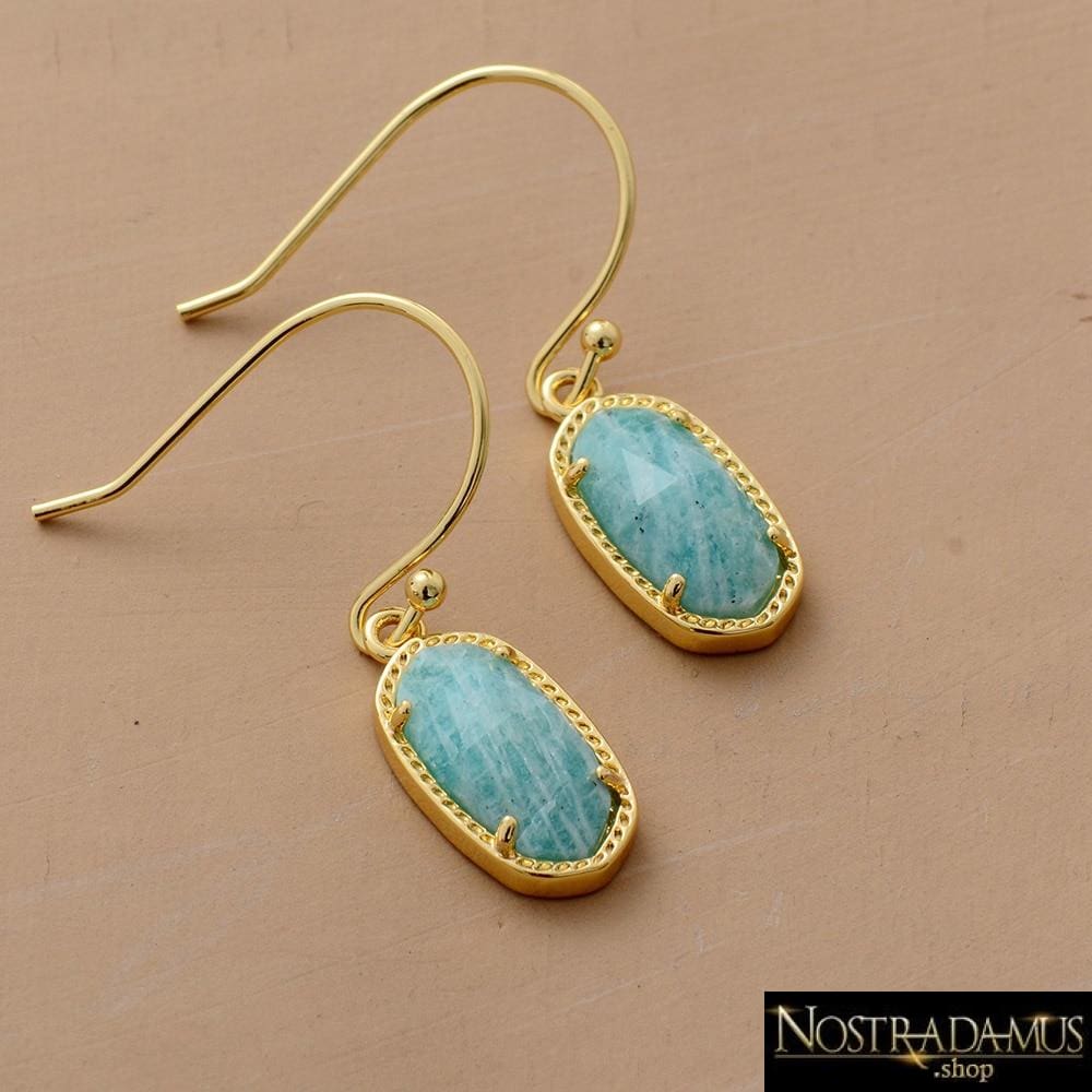 Boucles doreilles Élégance en Amazonite - Boucles Doreilles