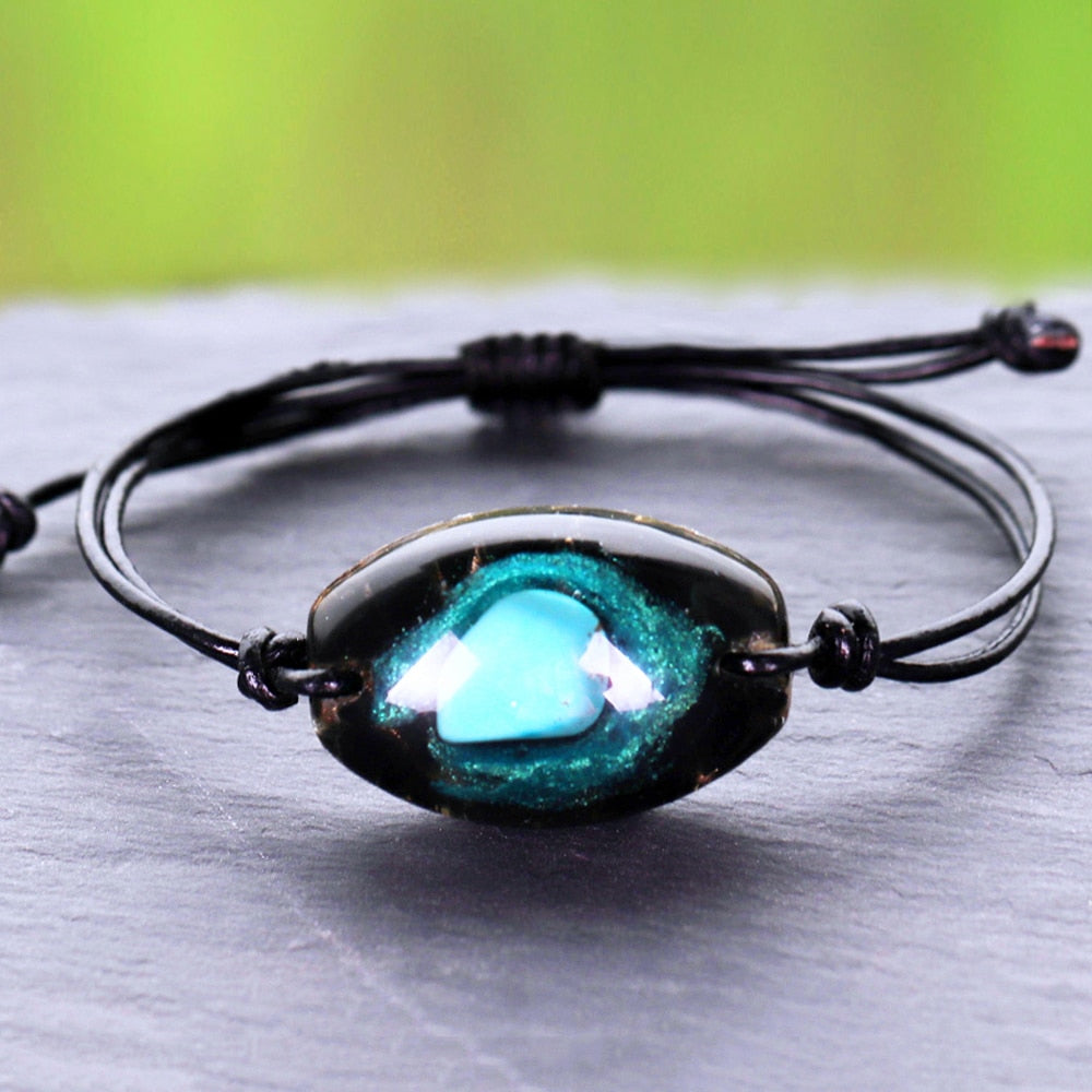 Bracelet-Orgonite de Protection - Turquoise et Obsidienne