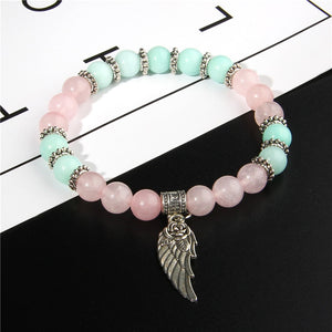Bracelet 'Présence Angélique' - Quartz Rose & Amazonite