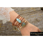Bracelet en Cuir avec Labradorite - Wrap Bracelets