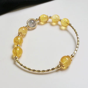 Bracelet d'Abondance Financière - Citrine & Argent