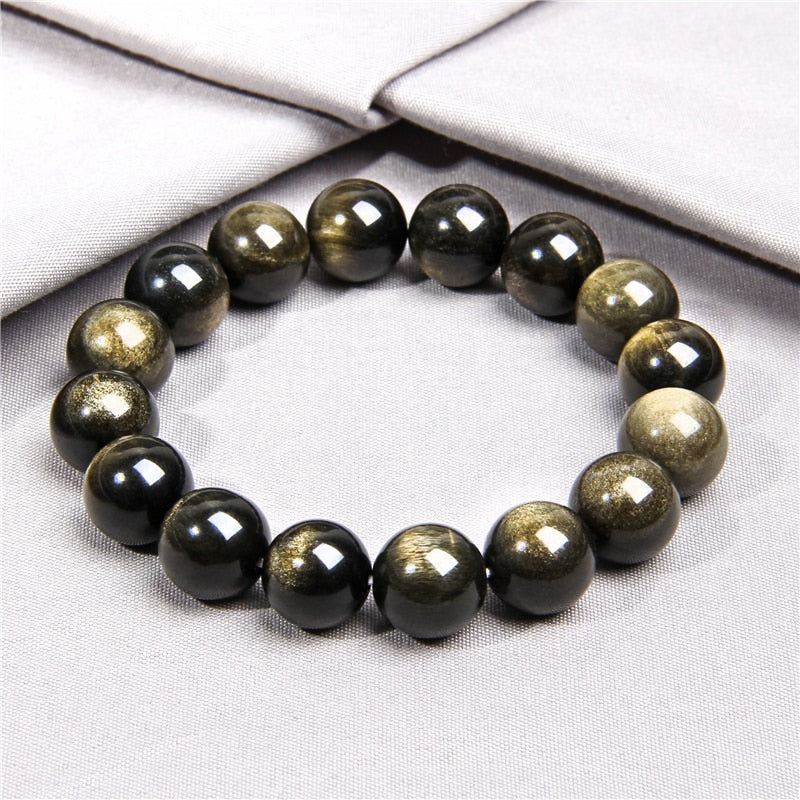 Bracelet en Obsidienne Dorée - Protection & Abondance