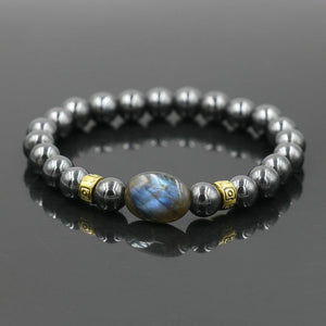 Bracelet en Hématite & Labradorite - 'Équilibre & Protection'