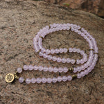 Mala Tibétain en Quartz Rose - 'Pouvoir de l'Amour'