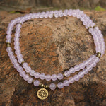 Mala Tibétain en Quartz Rose - 'Pouvoir de l'Amour'