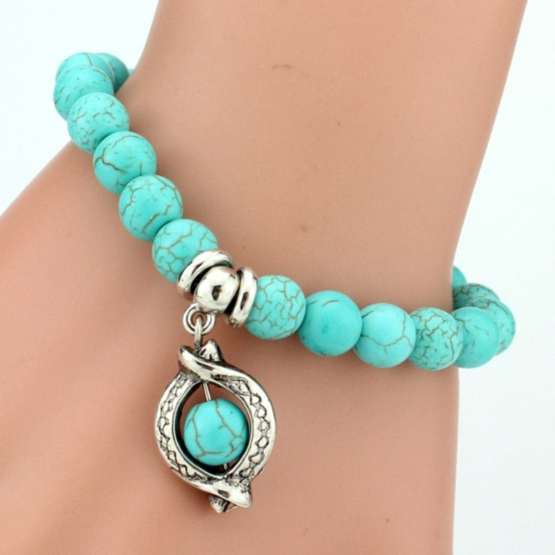 Bracelet en Turquoise - Protection & Voyage Astral