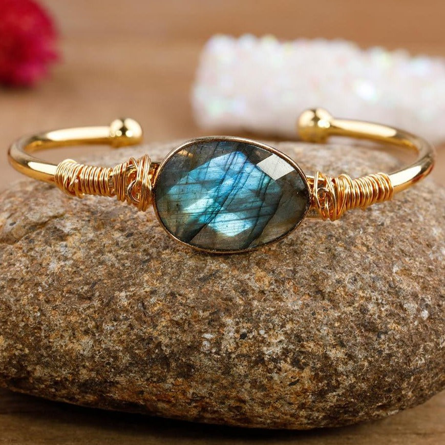 Bracelet en Labradorite - Bouclier contre les Énergies Négatives