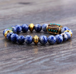 Bracelet Népalais en Sodalite - Canalisation de l’Intuition