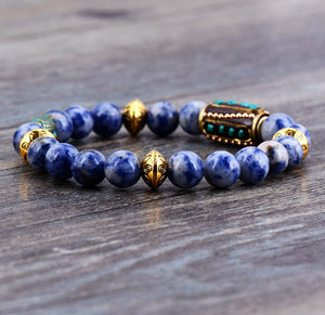 Bracelet Népalais en Sodalite - Canalisation de l’Intuition