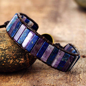 Bracelet '7ème chakra' - Améthyste & Lapis Lazuli