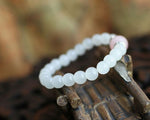 Bracelet en Calcédoine Blanche & Quartz Rose - Harmonie