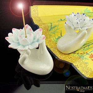 Porte-Encens Lotus en Céramique - 2 couleurs disponibles - Bougeoirs