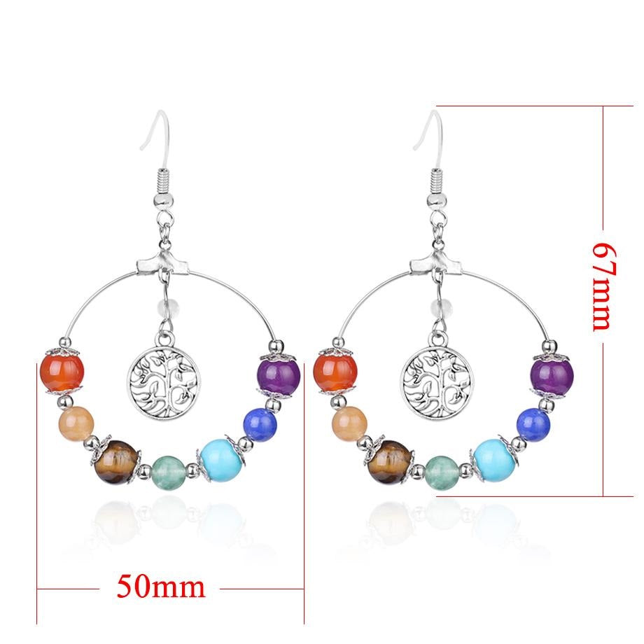 Boucles d'Oreilles des 7 Chakras