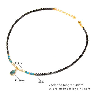 Collier Onyx, Hématite & Apatite - Ancrage & Apaisement