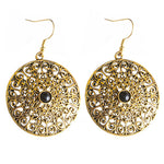 Boucles d'Oreilles 'Mandala' - Onyx Noir
