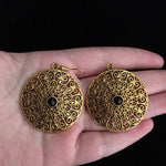 Boucles d'Oreilles 'Mandala' - Onyx Noir