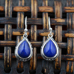 Boucles d'Oreilles 'Élévation de conscience' - Argent massif & Lapis Lazuli