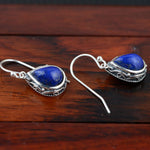 Boucles d'Oreilles 'Élévation de conscience' - Argent massif & Lapis Lazuli